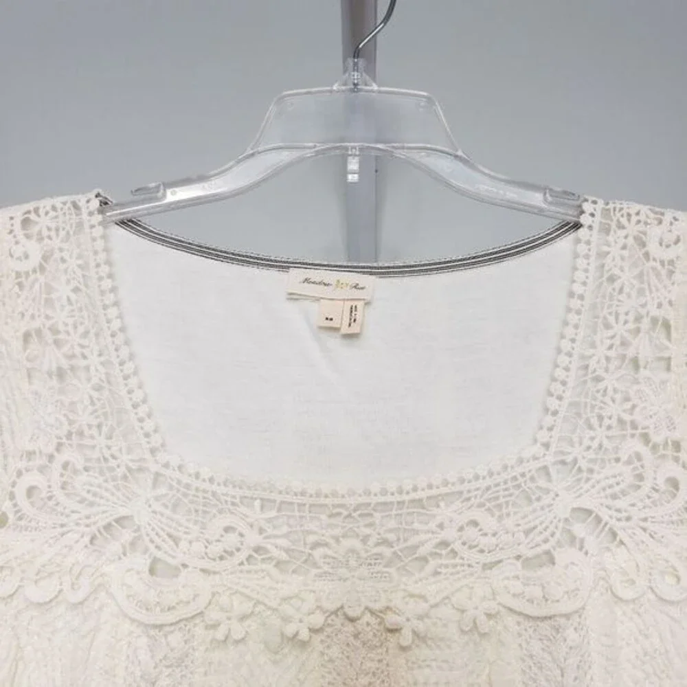 Anthropologie Meadow Floral Lace Crochet Melange Blouse Size Extra Small